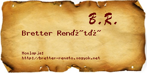 Bretter Renátó névjegykártya